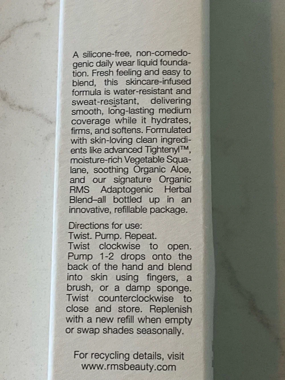 rms beauty ReEvolve Natural Finish Foundation # 33